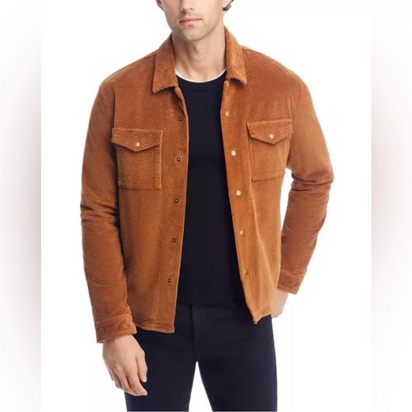 $498 NWT John Varvatos Derek Shirt Jacket 56 XL Brown Men's Corduroy Trucker
